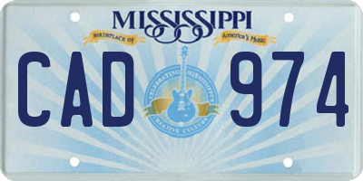 MS license plate CAD974