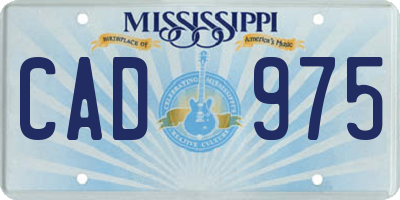 MS license plate CAD975