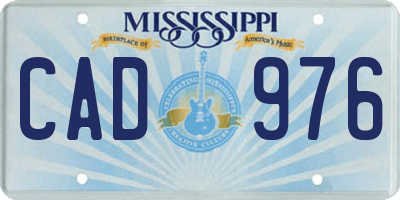 MS license plate CAD976