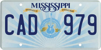 MS license plate CAD979