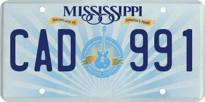 MS license plate CAD991