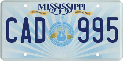 MS license plate CAD995