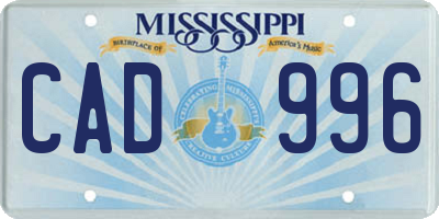 MS license plate CAD996