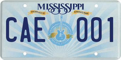 MS license plate CAE001