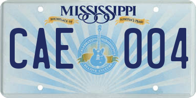 MS license plate CAE004