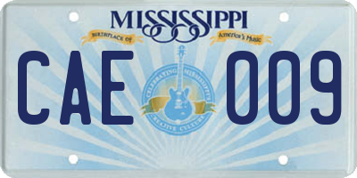 MS license plate CAE009