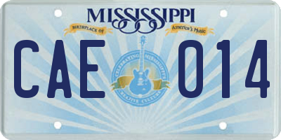 MS license plate CAE014