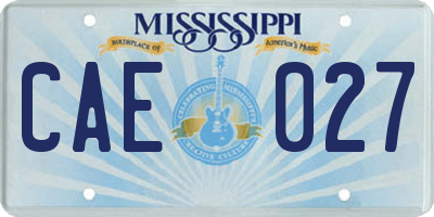 MS license plate CAE027
