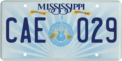 MS license plate CAE029