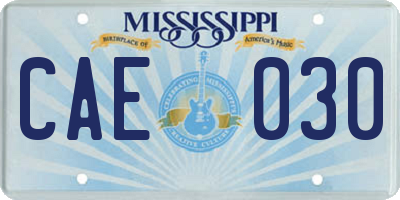 MS license plate CAE030