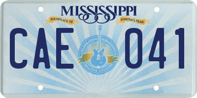 MS license plate CAE041