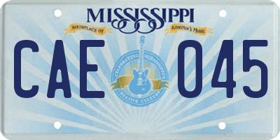 MS license plate CAE045