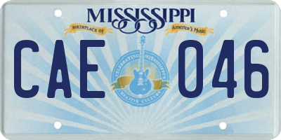 MS license plate CAE046