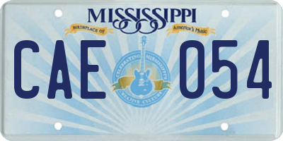 MS license plate CAE054