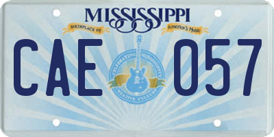 MS license plate CAE057