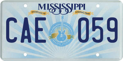 MS license plate CAE059