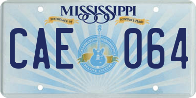 MS license plate CAE064