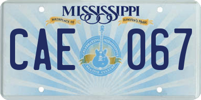 MS license plate CAE067