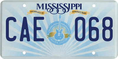 MS license plate CAE068