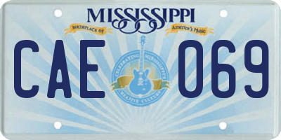 MS license plate CAE069