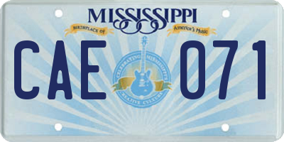 MS license plate CAE071