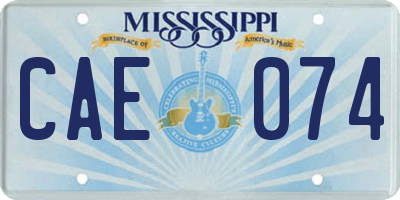 MS license plate CAE074