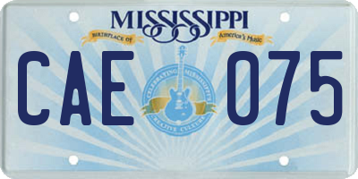 MS license plate CAE075