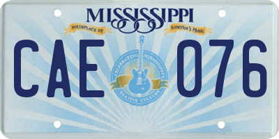 MS license plate CAE076