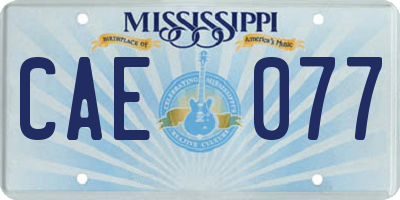 MS license plate CAE077