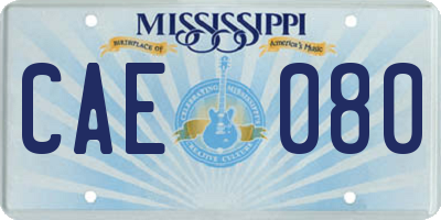 MS license plate CAE080