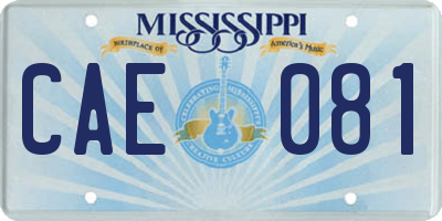 MS license plate CAE081
