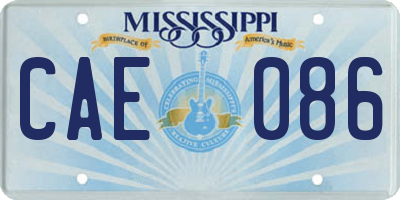 MS license plate CAE086
