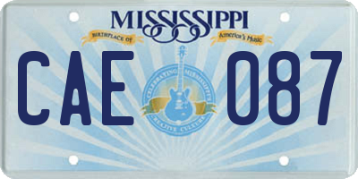 MS license plate CAE087