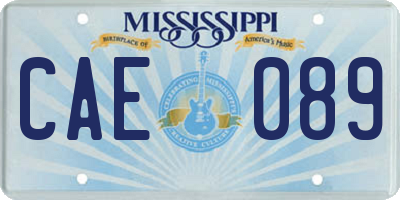 MS license plate CAE089