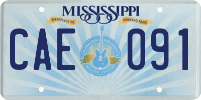 MS license plate CAE091