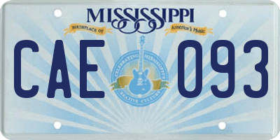 MS license plate CAE093