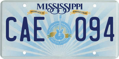 MS license plate CAE094
