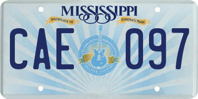 MS license plate CAE097
