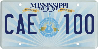 MS license plate CAE100