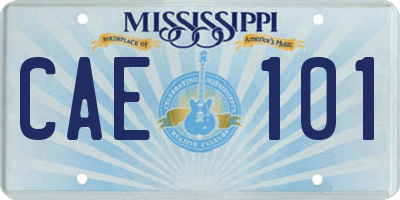 MS license plate CAE101