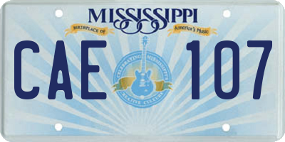MS license plate CAE107