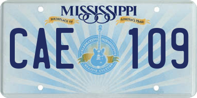 MS license plate CAE109