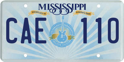 MS license plate CAE110