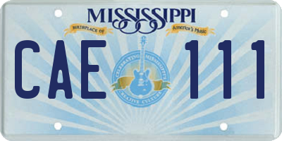MS license plate CAE111