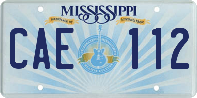 MS license plate CAE112