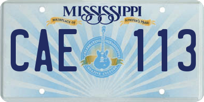MS license plate CAE113