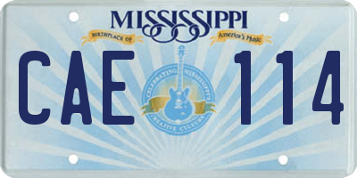 MS license plate CAE114