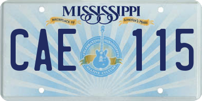 MS license plate CAE115
