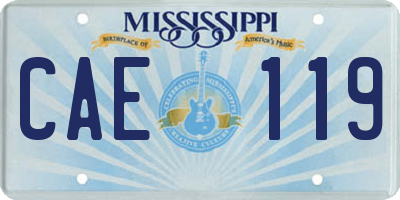 MS license plate CAE119