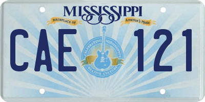 MS license plate CAE121